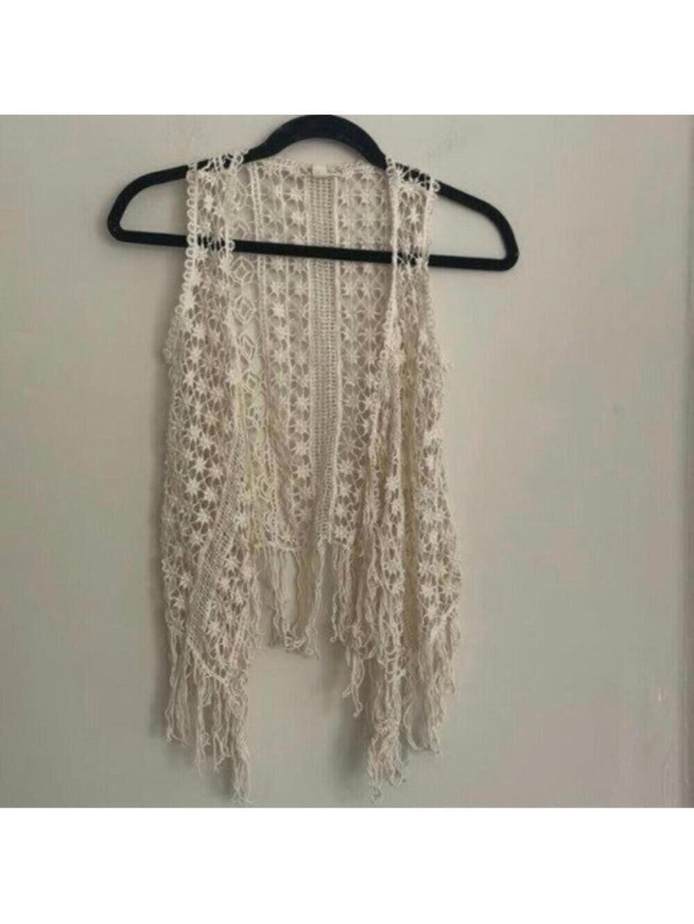 It’s Our Time Cream Boho Festival Prairie Western Crochet Fringe Bottom
